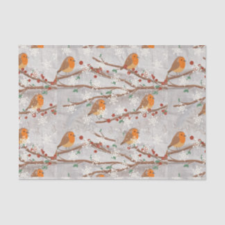 Robins In The Snow Tissue Paper