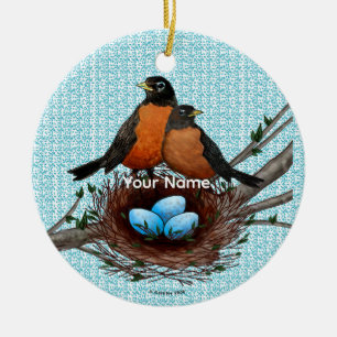 Robins Nest Ceramic Tree Decoration