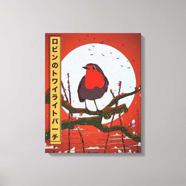 Robin's Twilight Perch Canvas Print (Front)