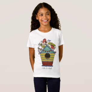 Robins With Blueberries And Birdhouse T-Shirt
