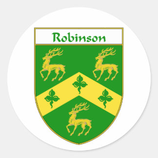 Robinson Coat of Arms/Family Crest Classic Round Sticker