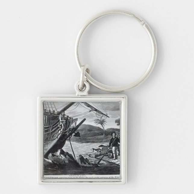 Robinson Crusoe carrying away Key Ring (Front)