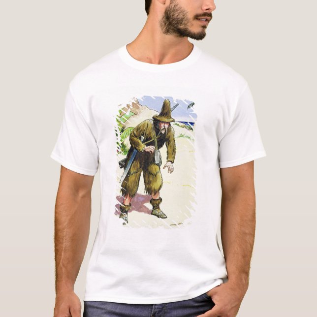 Robinson Crusoe, from 'Peeps into the Past', publi T-Shirt (Front)