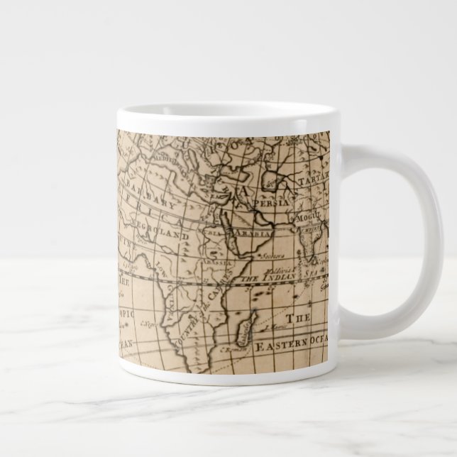 Robinson Crusoe's Map of the World Large Coffee Mug (Right)