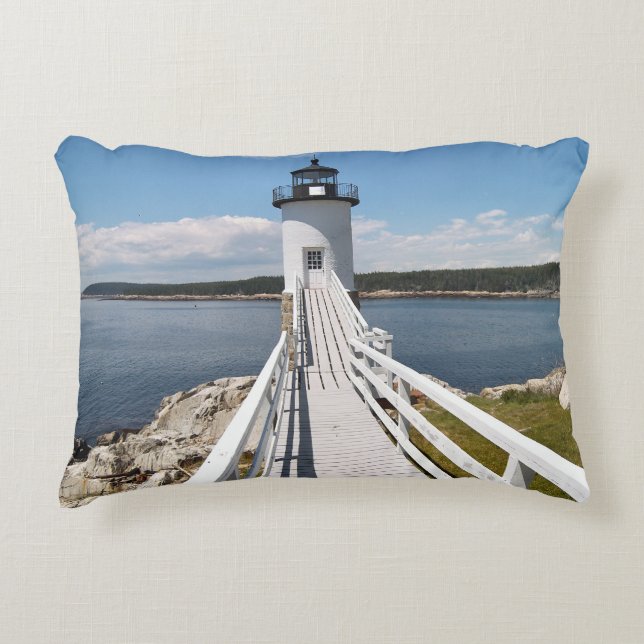 Robinson Point Lighthouse, Isle Au Haut, Maine Decorative Cushion (Front)