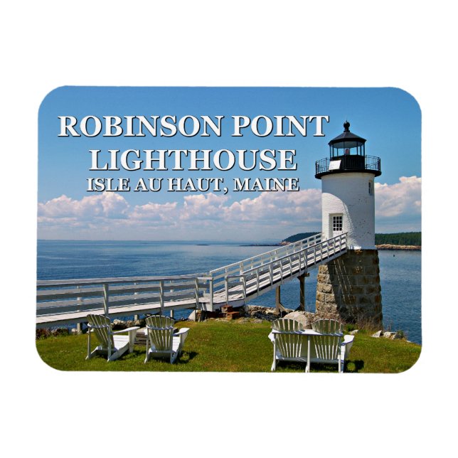 Robinson Point Lighthouse, Isle Au Haut, Maine Magnet (Horizontal)