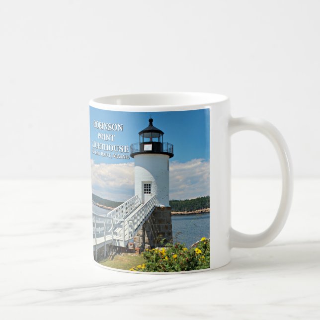Robinson Point Lighthouse, Isle Au Haut, Maine Mug (Right)