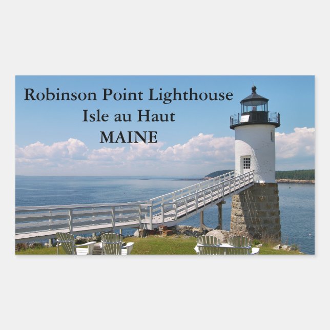 Robinson Point Lighthouse, Maine Stickers (Front)