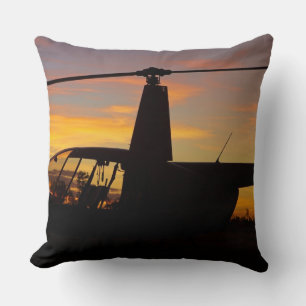Robinson R44 helicopter at sunset Cushion