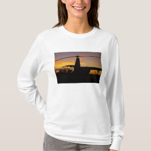 Robinson R44 helicopter at sunset T-Shirt