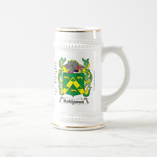 Robinson, the Origin, the Meaning and the Crest on Beer Stein (Right)