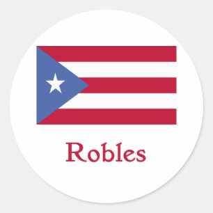 Robles Puerto Rican Flag Classic Round Sticker