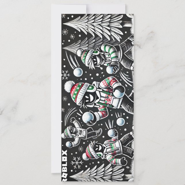 Robloxo's Cool Chalkboard Christmas Card For Boys (Front)