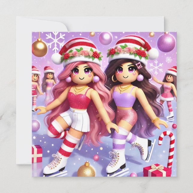 Robloxo's Teen Girls Pretty Christmas Card (Front)