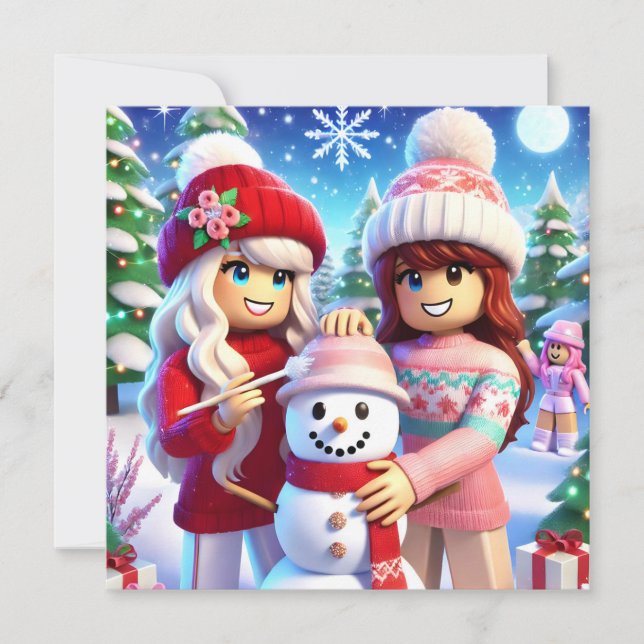 Robloxo's Teen Girls Pretty Christmas Card (Front)