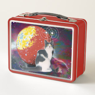 Robo Cat Hobo Metal Lunch Box