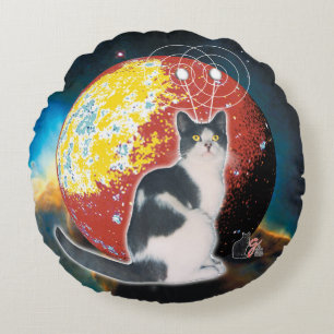 Robo Cat Hobo Round Cushion