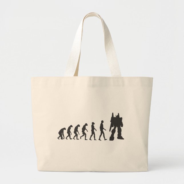Robo-Evolution Large Tote Bag (Front)