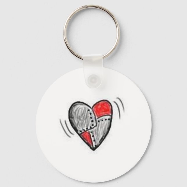 Robo-Heart Key Ring (Front)
