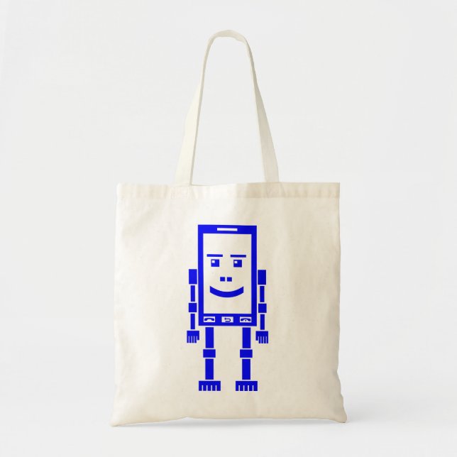 Robo Phone - Blue Tote Bag (Front)