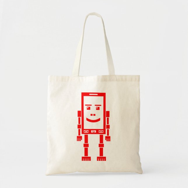 Robo Phone - Red Tote Bag (Front)