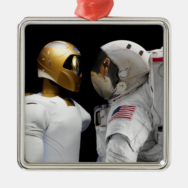 Robonaut 2, a dexterous, humanoid astronaut hel 3 metal tree decoration (Front)