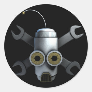 RoboPirates Classic Round Sticker