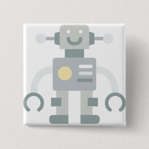robot 15 cm square badge
