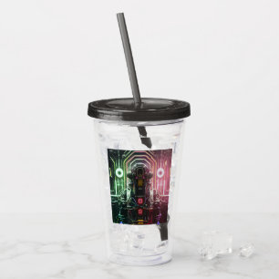 Robot 1 black smoke acrylic tumbler