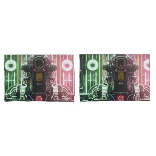 Robot 1 grey standard pillowcases pair