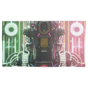 Robot 1 white king pillowcase