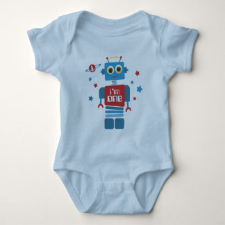 Robot 1st Birthday Baby Bodysuit