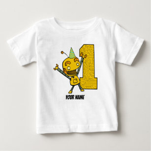 Robot 1st Birthday Baby T-Shirt