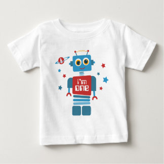 Robot 1st Birthday Baby T-Shirt