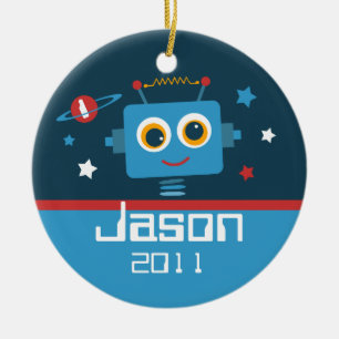 Robot 1st Birthday Personalised Ornament