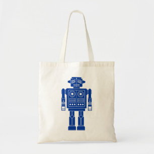 Robot 270620/010 - Navy Blue and White Tote Bag