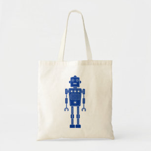 Robot 270620/011 - Navy Blue and White Tote Bag