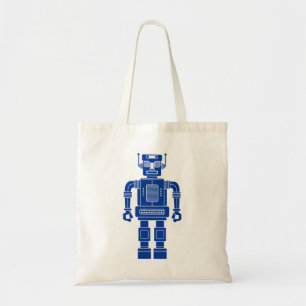 Robot 270620/04 - Navy Blue and White Tote Bag