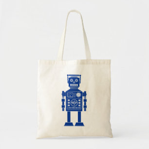 Robot 270620/06 - Navy Blue and White Tote Bag