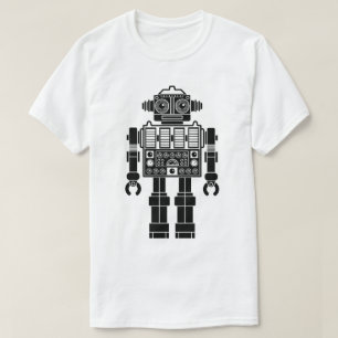 Robot 270620/08 - Black and White T-Shirt
