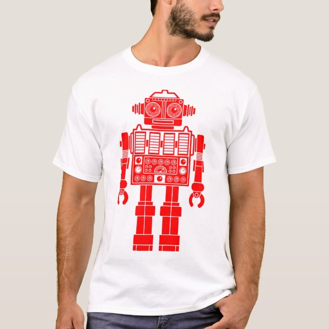 Robot 270620/08 - Red and White T-Shirt (Front)