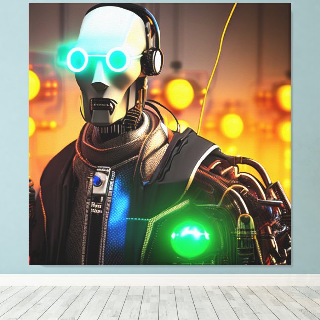 Robot 2 canvas print (Insitu(Wood Floor))