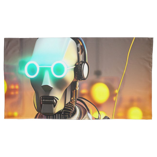 Robot 2 grey king pillowcase (Front)