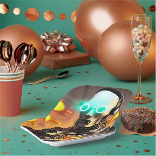 Robot 2 square paper plates