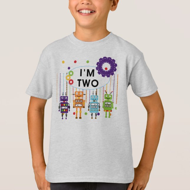 Robot 2nd Birthday tshirts and Gifts (Front)
