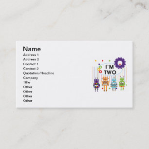 Robot 2nd Birthday tshirts and Gifts Business Card
