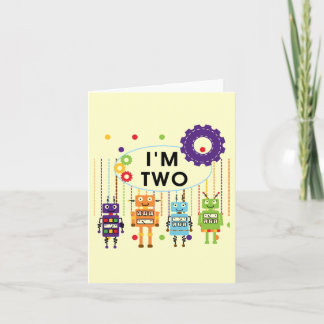 Robot 2nd Birthday tshirts and Gifts Card