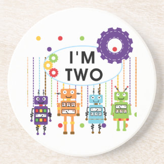 Robot 2nd Birthday tshirts and Gifts Coaster