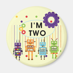 Robot 2nd Birthday tshirts and Gifts Magnet
