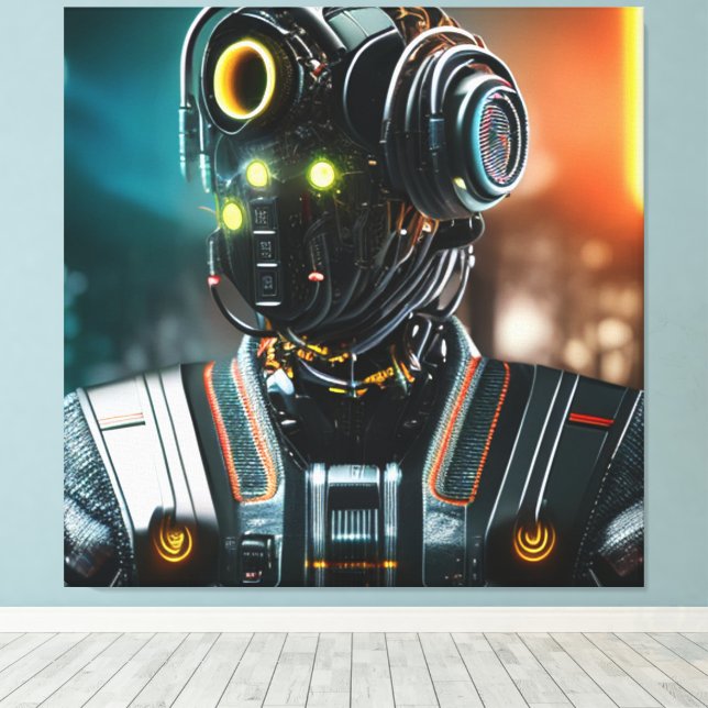 Robot 3 canvas print (Insitu(Wood Floor))